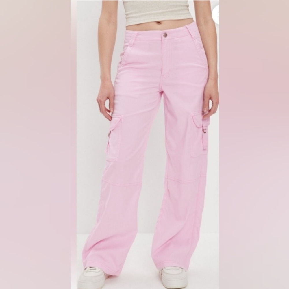 American Eagle Outfitters Pink Wide Leg Pants